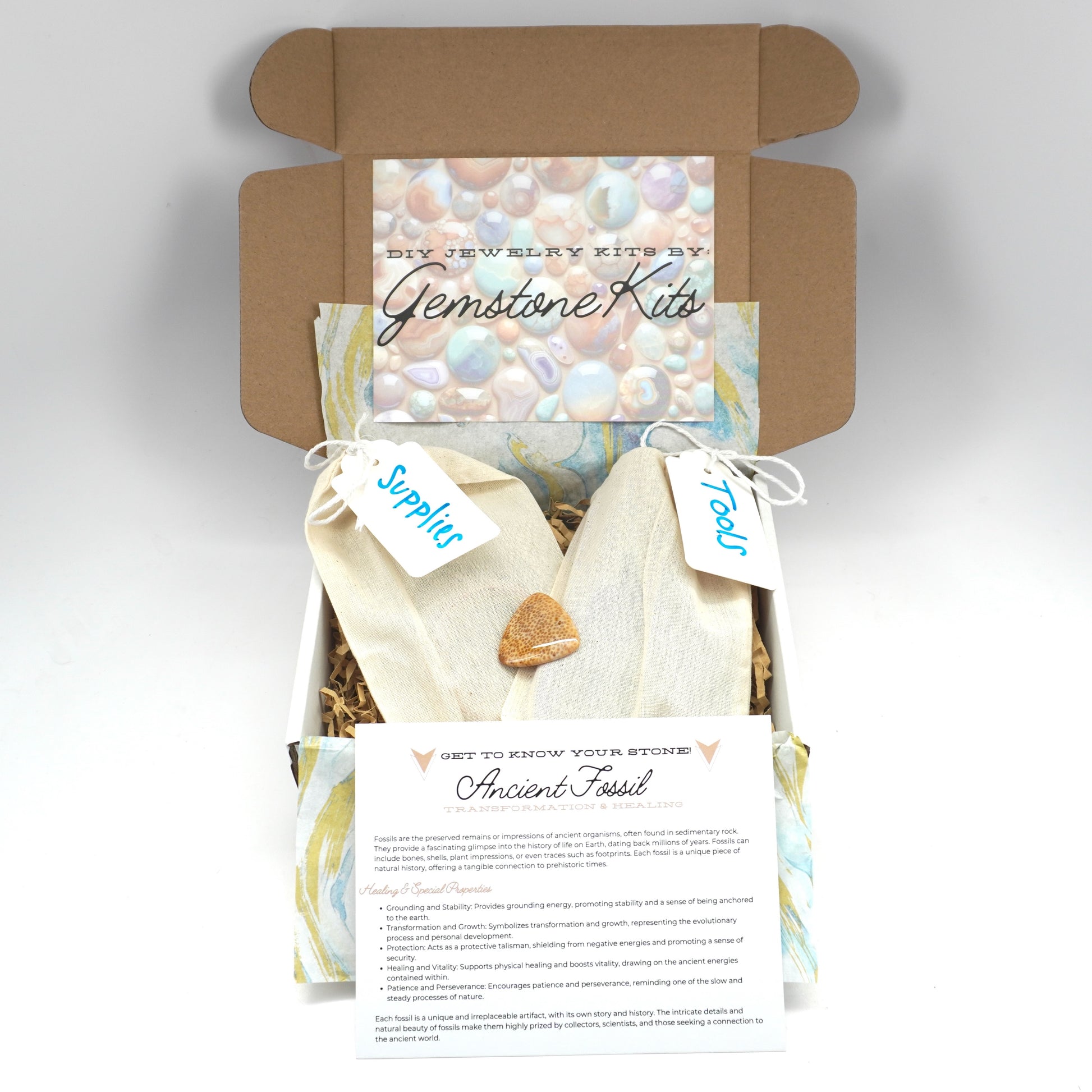 Fossil Gemstone Pendant Wire Wrapping Kit – Gemstone Kits